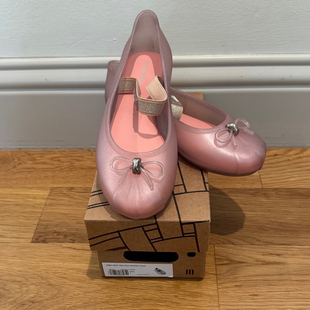 Mini Melissa Sophie Kids Mary Jane Size 1 Pearly Pink NIB